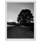 Black and white mounted wooden framed poster of summer in the English countryside Cotswolds, part of the My Store travel collection.