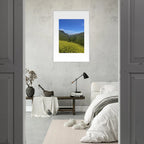 High-quality framed art print of Malibu Canyon in spring bloom wildflowers, showcasing vibrant California landscape artwork.