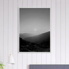 Black and white framed poster of California Central Coast sunset from the Studio Edition travel collection, mounted and ready for display.