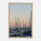 Framed canvas art print of Summer Evening Marina Del Rey with nautical themes and chic tones, California Canvas Studio Edition.