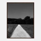 Black and white framed poster of a summer road scene, printed on semi-glossy paper, from the Travel Collection by My Store.