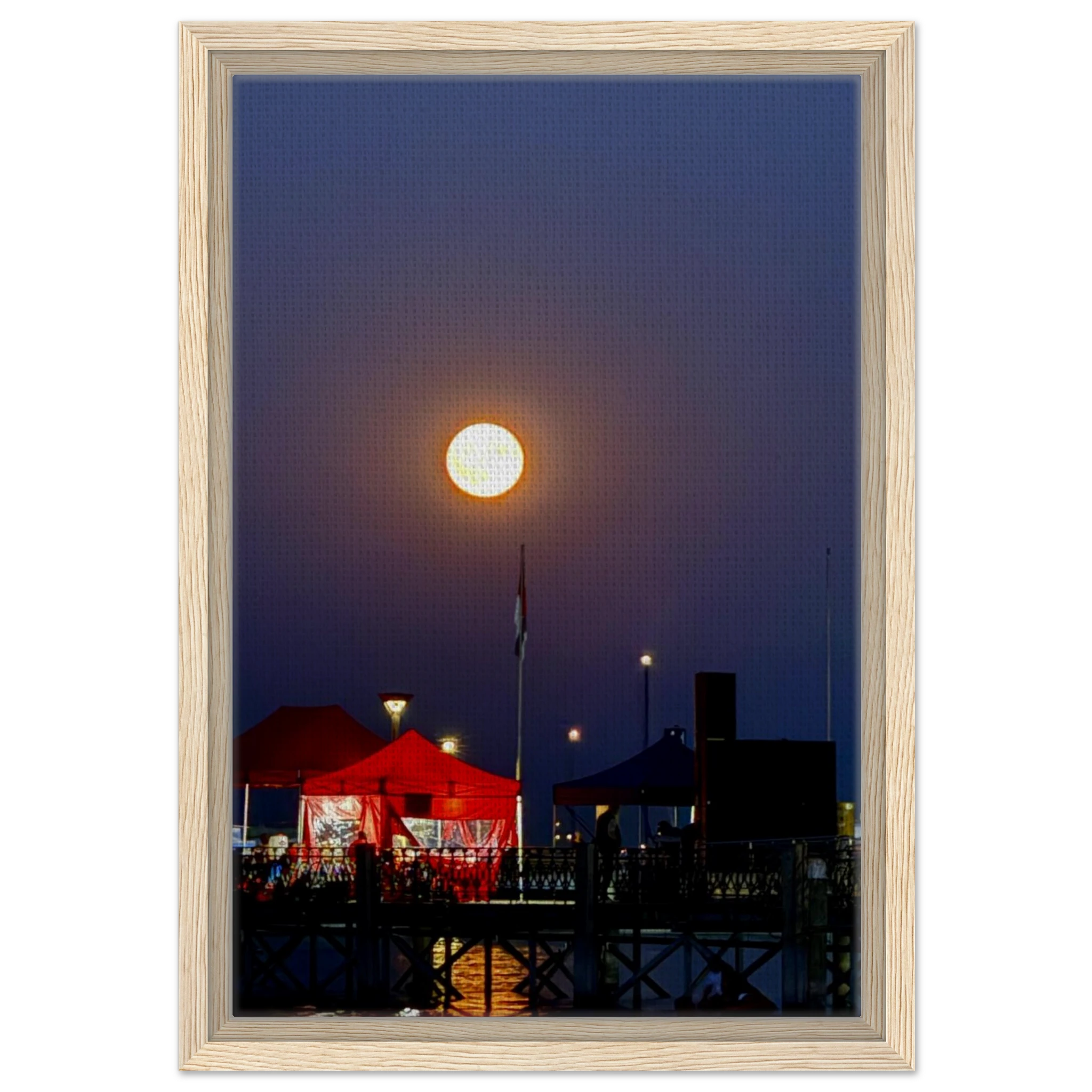 Mystical Fall Full Moon wooden framed canvas print from CaliCuration's Travel Collection Studio Edition Spring 2026.