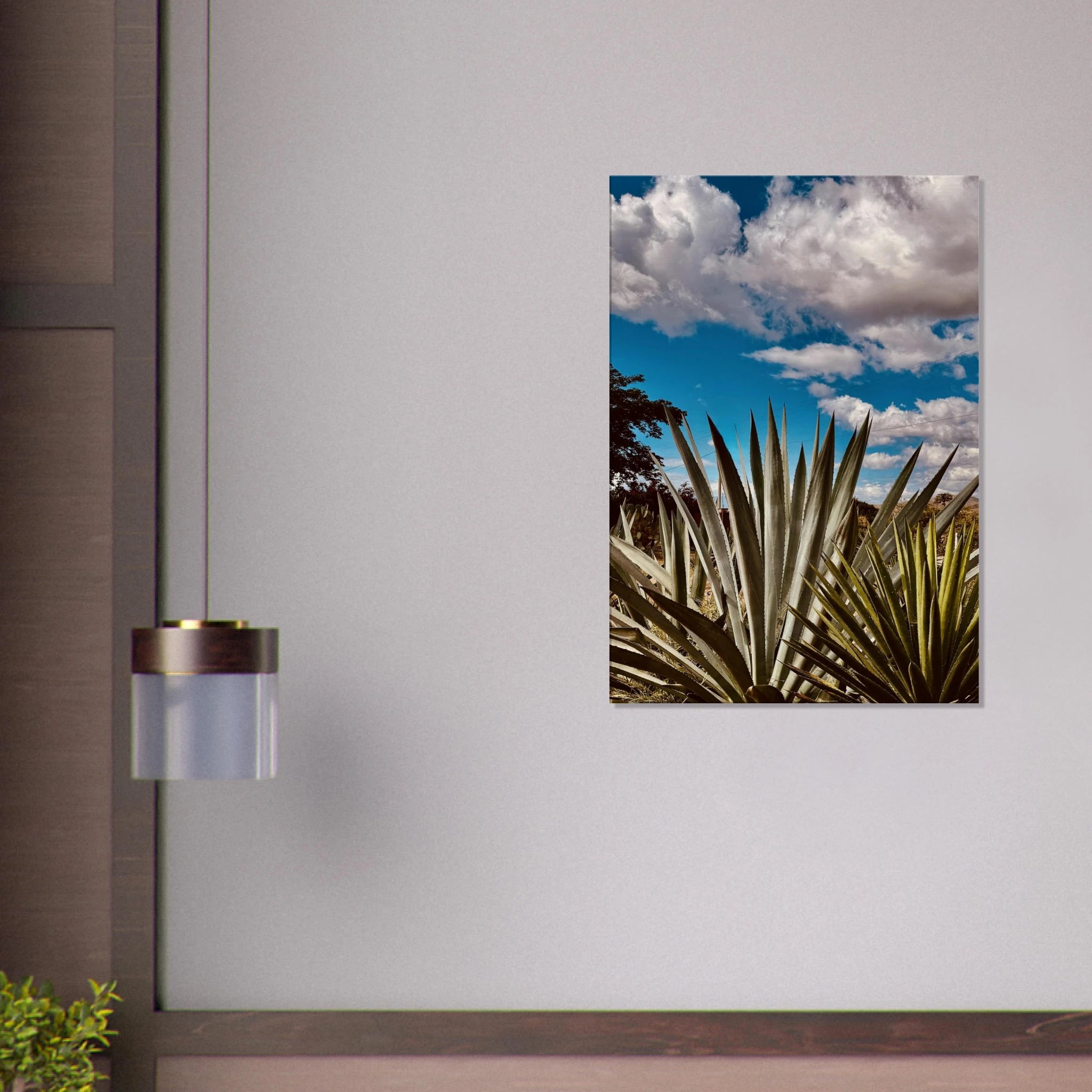 Oaxaca Desert canvas artwork featuring mezcal plantation in vibrant colors, part of the Spring' 26 travel collection.