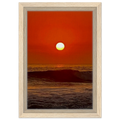 California Red Sunset framed canvas print by CaliCuration featuring vibrant red sunset hues in a studio edition.