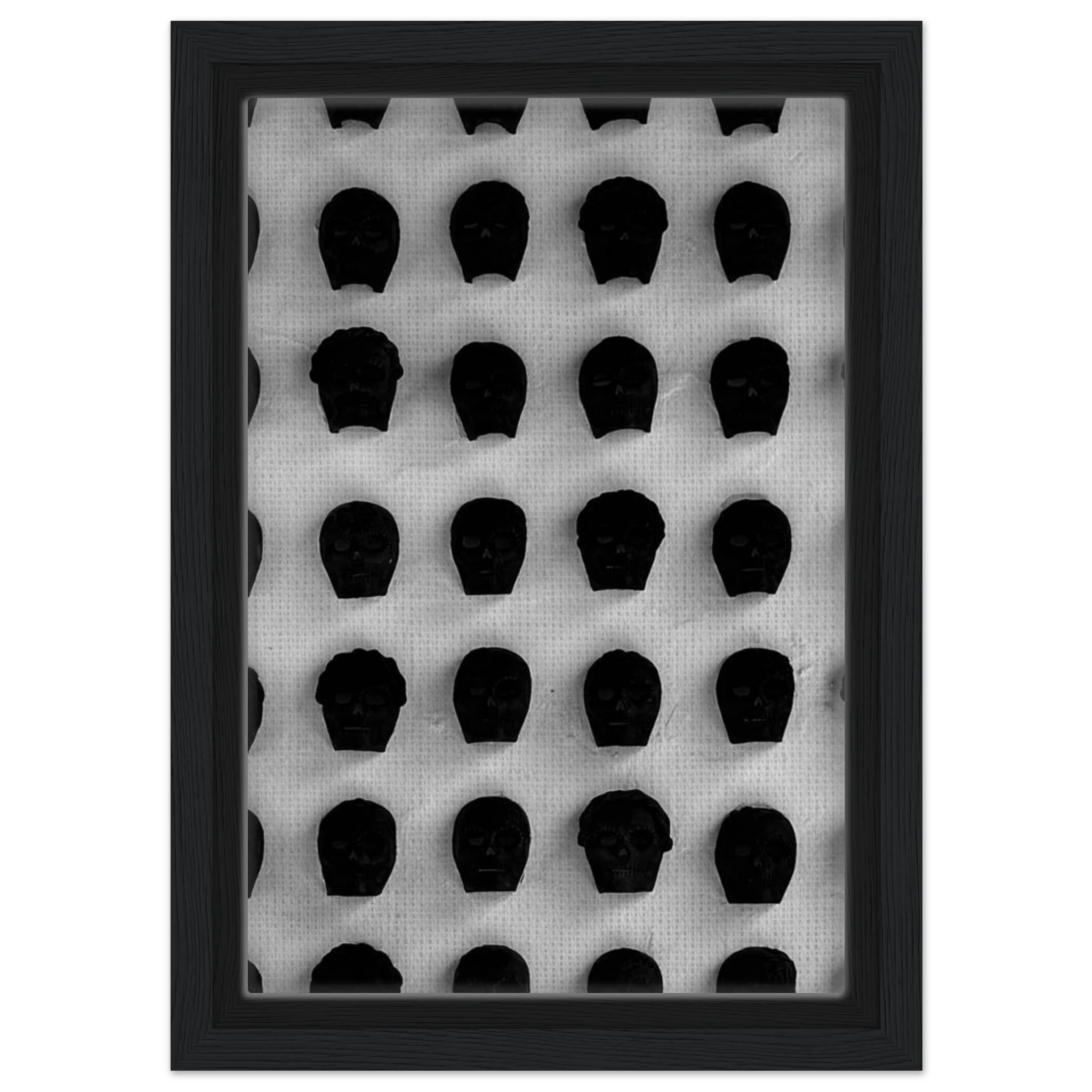 Black and white skull grid canvas wall art print, minimalist abstract photography from the Travel Collection Studio Edition.