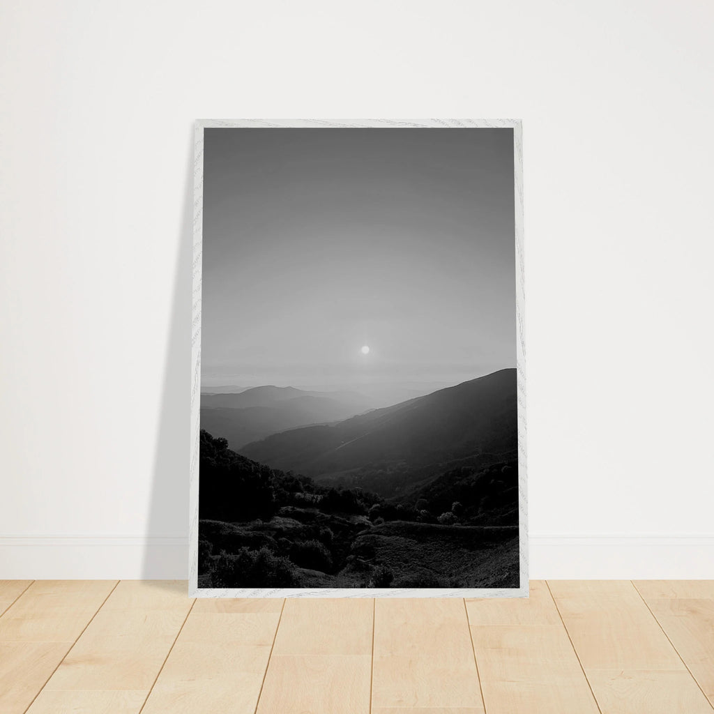 Black and white mounted framed poster of California Central Coast sunset from the My Store travel collection, studio edition print.