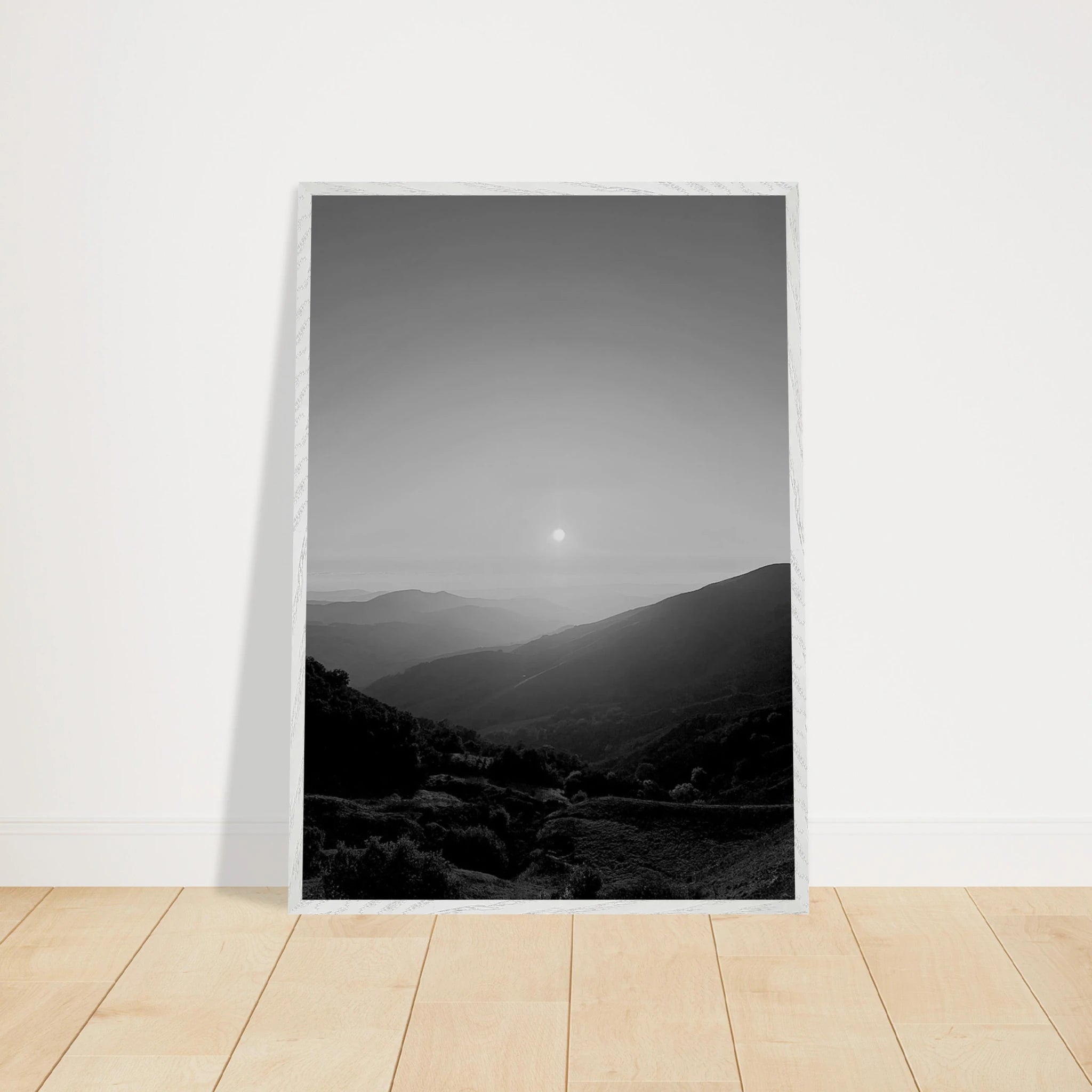 Black and white mounted framed poster of California Central Coast sunset from the My Store travel collection, studio edition print.