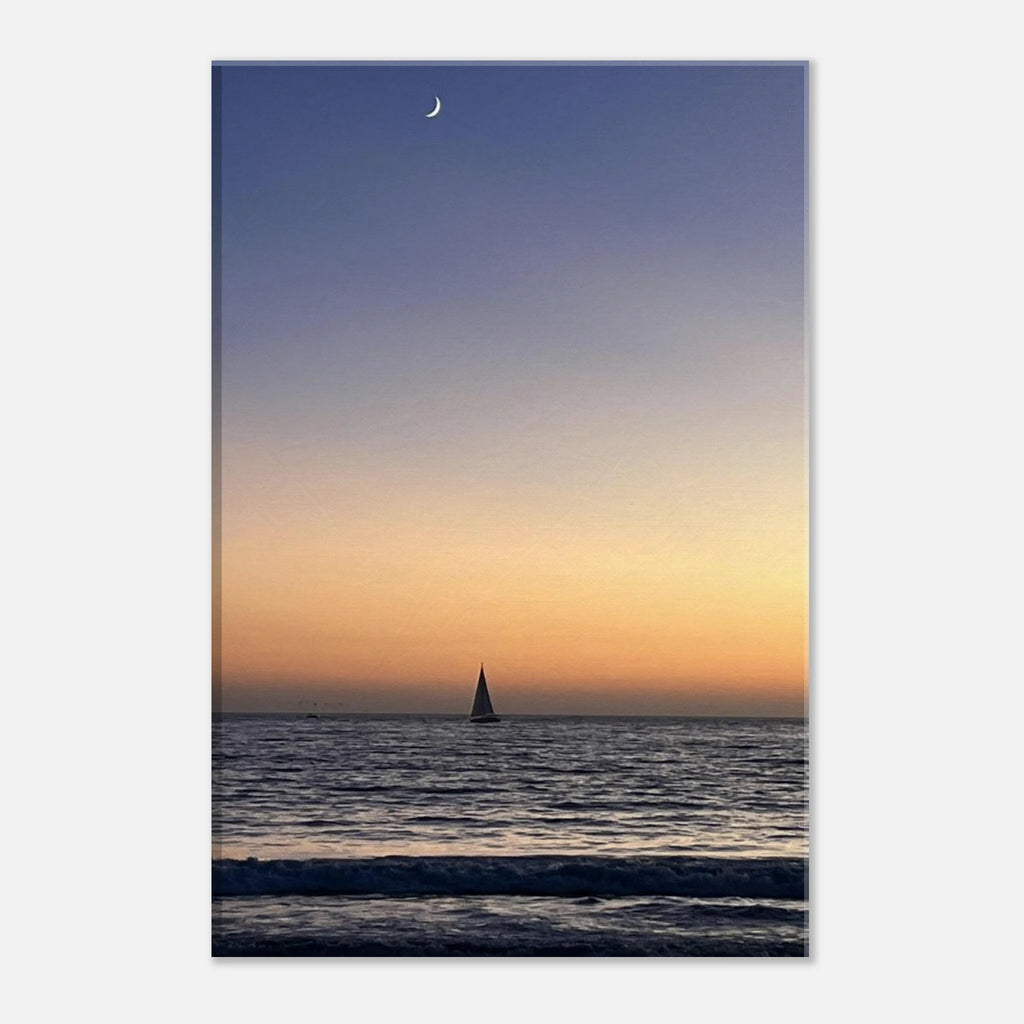 SoCal Fall Sunset canvas print by My Store featuring vibrant California sunset and moon imagery, Studio Edition holiday artwork.