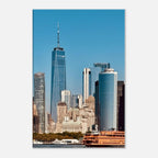 NYC skyline canvas print featuring the World Trade Center and Staten Island Ferry, from the My Store Travel Collection, studio edition.