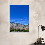 Wooden framed poster featuring a sunny fall day in Palm Springs California, studio edition print artwork by My Store.