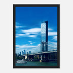 Framed NYC Manhattan Bridge and East River urban photography print from My Store's travel collection, studio edition.