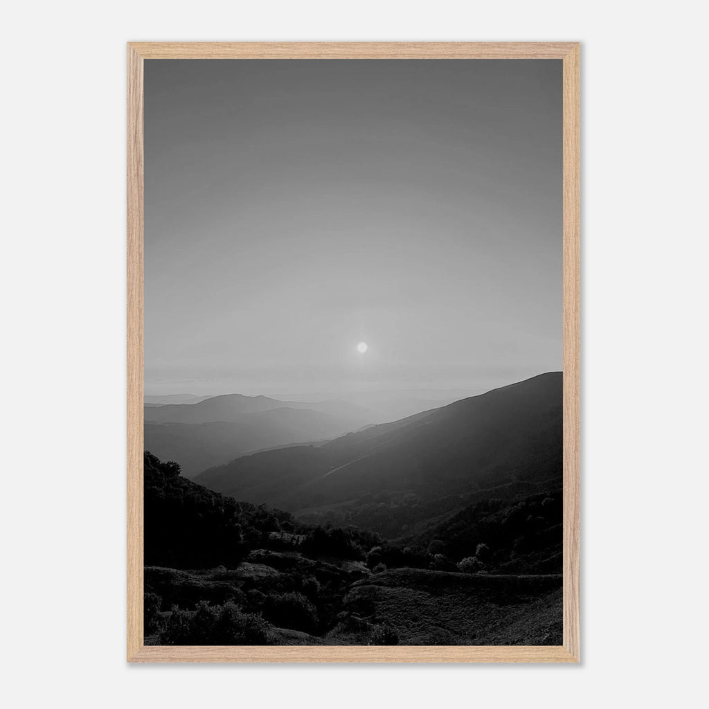 Black and white mounted framed poster of California Central Coast sunset from the Studio Edition travel collection, printed on high-quality material.