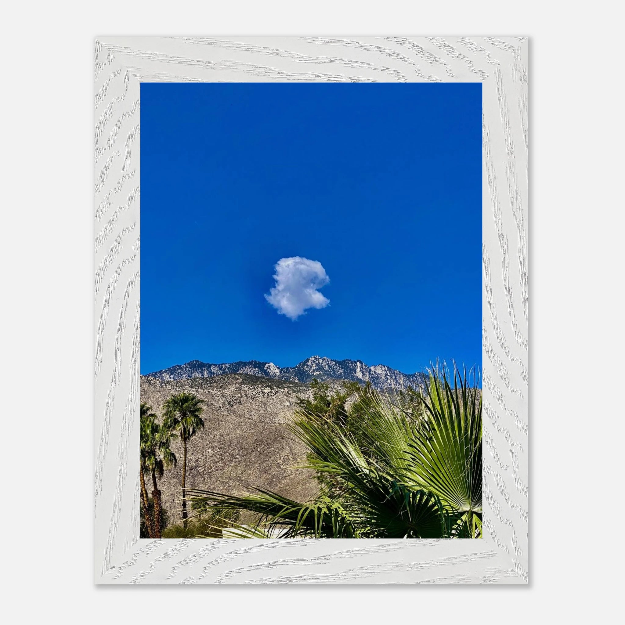 Palm Springs Cloud Mounted Wooden Framed Poster showcasing vibrant California art for home decor, Studio Edition Spring' 26.