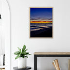 California SUNSET WALL Art print by CaliCuration featuring a wooden framed canvas of Venice Beach sunset scene.