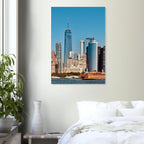 NYC skyline canvas print featuring the World Trade Center and Staten Island Ferry, part of the Studio Edition travel collection.