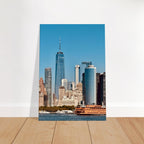 NYC skyline canvas print featuring the World Trade Center and Staten Island Ferry, part of the Studio Edition travel collection.