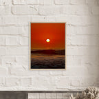 California Red Sunset Series 3/4 framed canvas print by CaliCuration featuring vibrant red sunset hues and artistic studio edition design.