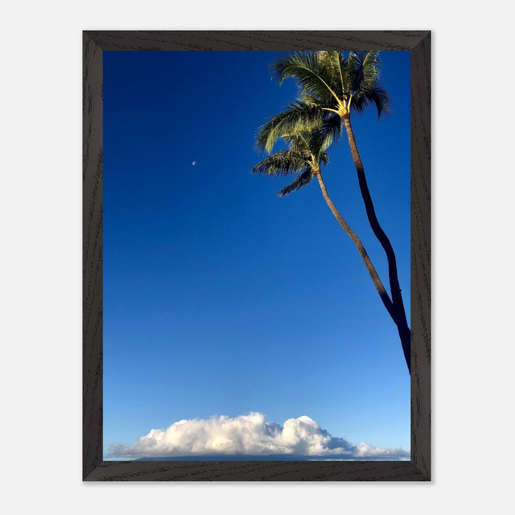 Framed Hawaii Volcano Clouds and Pacific scene print by CaliCuration, showcasing vibrant volcanic landscape in a travel-themed poster.