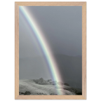 Black and white mounted framed poster of a rainbow after summer storm, part of the California Central Coast travel collection.