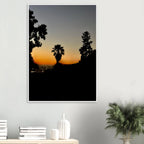 Winter Sunset Laurel Canyon Hollywood Hills framed poster, California art print by My Store, showcasing a vibrant sunset scene.