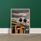 Framed canvas print of two palm trees in Oaxaca, Mexico, from CaliCuration's Mexico travel collection, Studio Edition Spring 26.