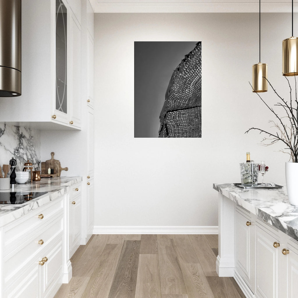 Minimalist black and white abstract canvas wall art from the Architectural Light Study collection, featuring modern geometric shapes.