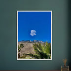 Palm Springs cloud mounted wooden framed poster featuring California landscape art, perfect for stylish home decor.