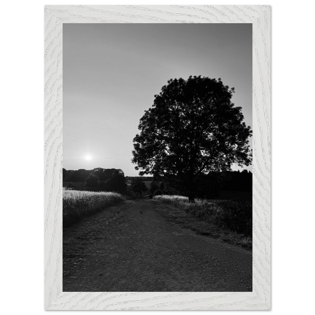 Black and white mounted wooden framed poster of summer in the English Cotswolds from the My Store travel collection.
