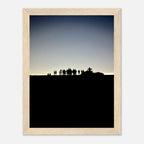 Black and white framed poster of Hollywood Hills with city lights, featuring California scenery from the Summer Hike series by My Store.