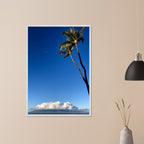 Hawaii Volcano Clouds and Pacific scene framed poster by CaliCuration, featuring vibrant travel-inspired landscape print.