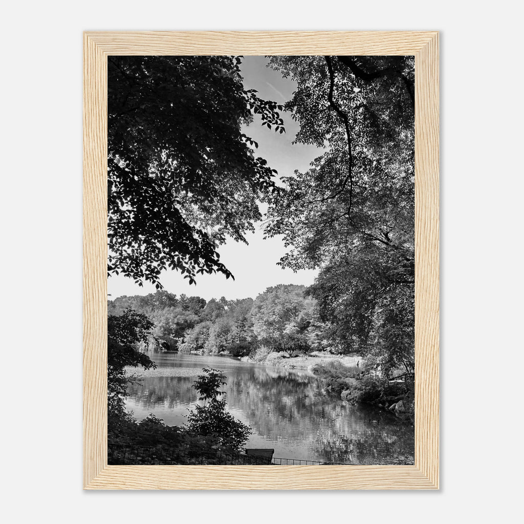Black and white framed print of Upstate NY summer lake scene from the Travel Collection by My Store, Studio Edition, Holiday 25.