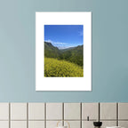 High-quality framed art print of Malibu Canyon in spring bloom wildflowers by My Store, showcasing vibrant California landscape art.