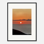 Mediterranean Sunset framed poster print from My Store, vibrant travel wall art featuring warm sunset colors and scenic coastal views.