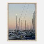 Framed canvas art print of Summer Evening Marina Del Rey with nautical and chic tones, California Canvas Studio Edition.
