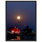 Mystical Fall Full Moon framed canvas wall art featuring celestial design and warm autumn colors, by CaliCuration.