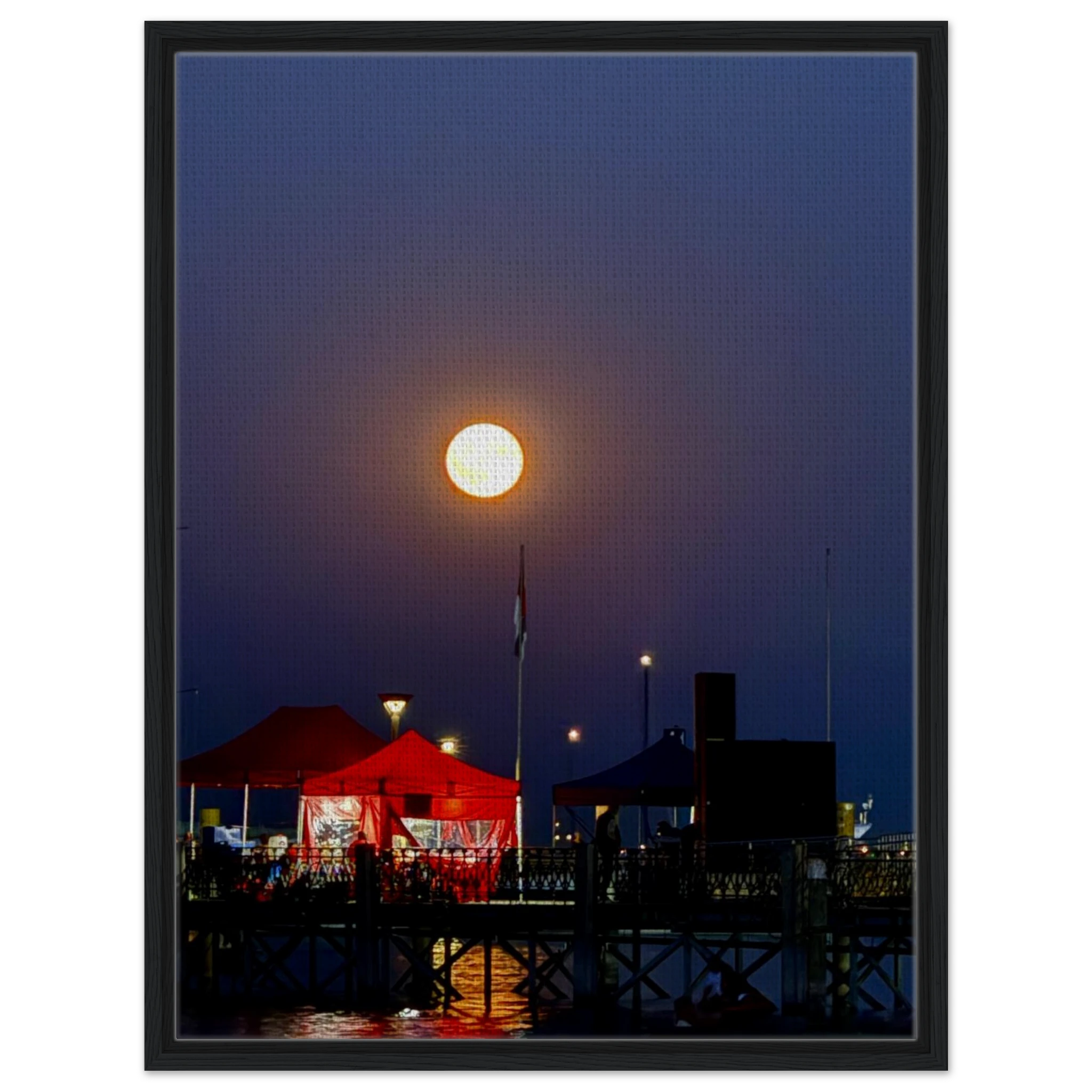 Mystical Fall Full Moon wooden framed canvas print from CaliCuration's Travel Collection, Studio Edition Spring 2026.