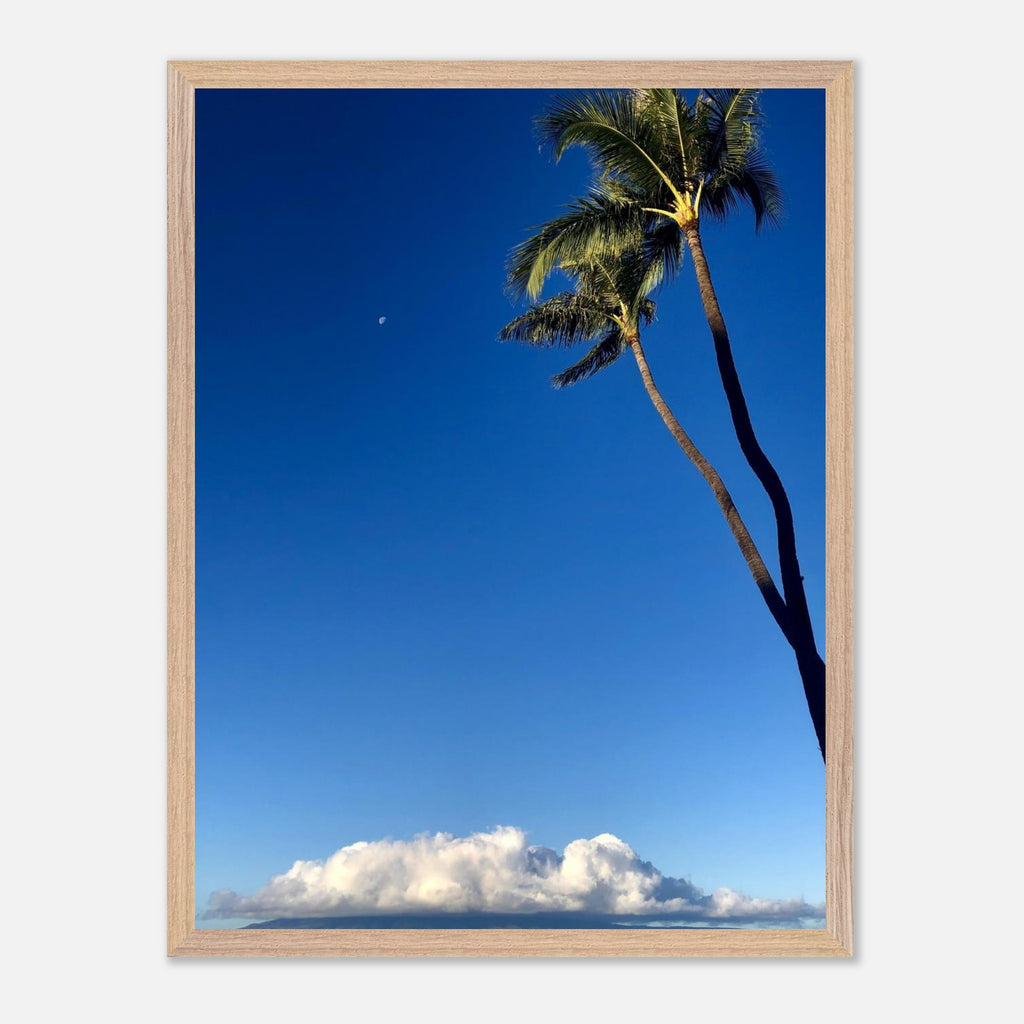 Framed Hawaii Volcano Clouds and Pacific Scene print by CaliCuration, featuring vibrant volcanic landscape and ocean views.