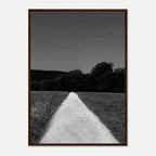 Black and white framed poster of a summer road scene on semi-glossy paper, part of the Travel Collection by My Store.