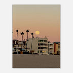 Moody Venice Beach canvas wall art print featuring Southern California beach scene with vibrant colors and coastal scenery.