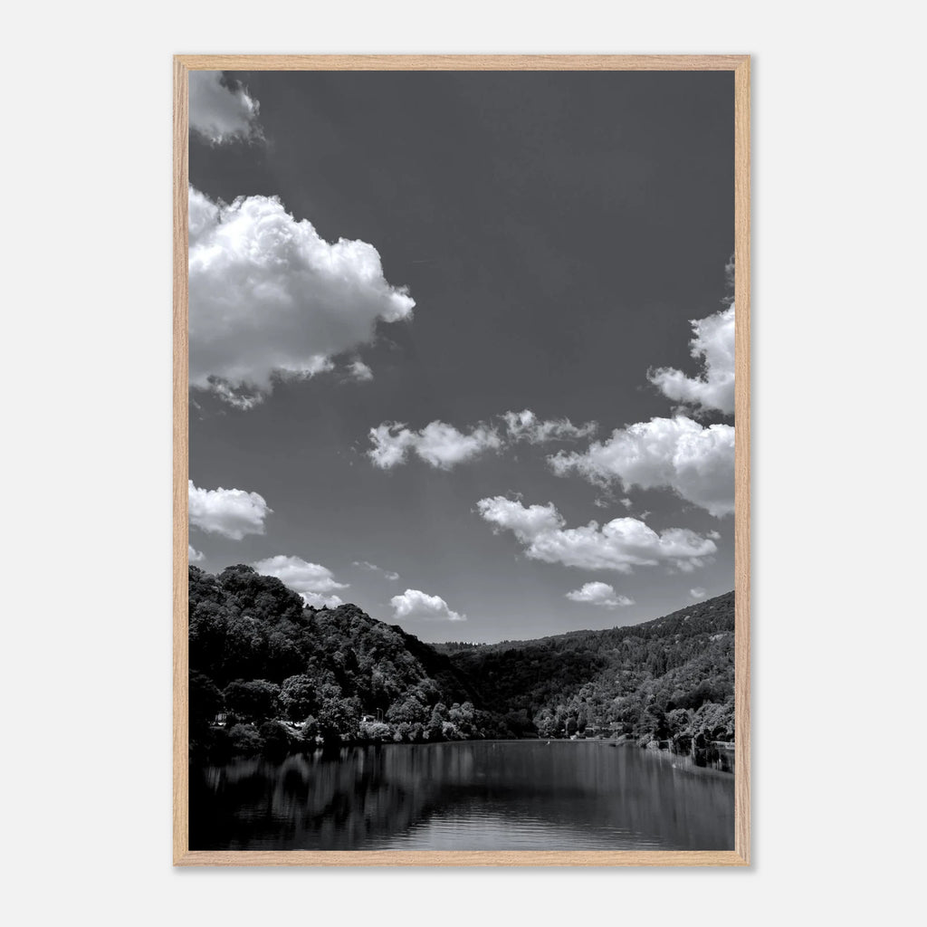 Black and white mounted framed poster of a German river view from the Studio Edition Spring 26 travel collection.