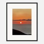 Mediterranean Sunset framed poster featuring vibrant coastal wall art on high-quality print material