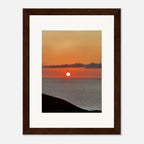 Magical Mediterranean Sunset framed poster print by My Store, vibrant wall art featuring a colorful coastal sunset scene.