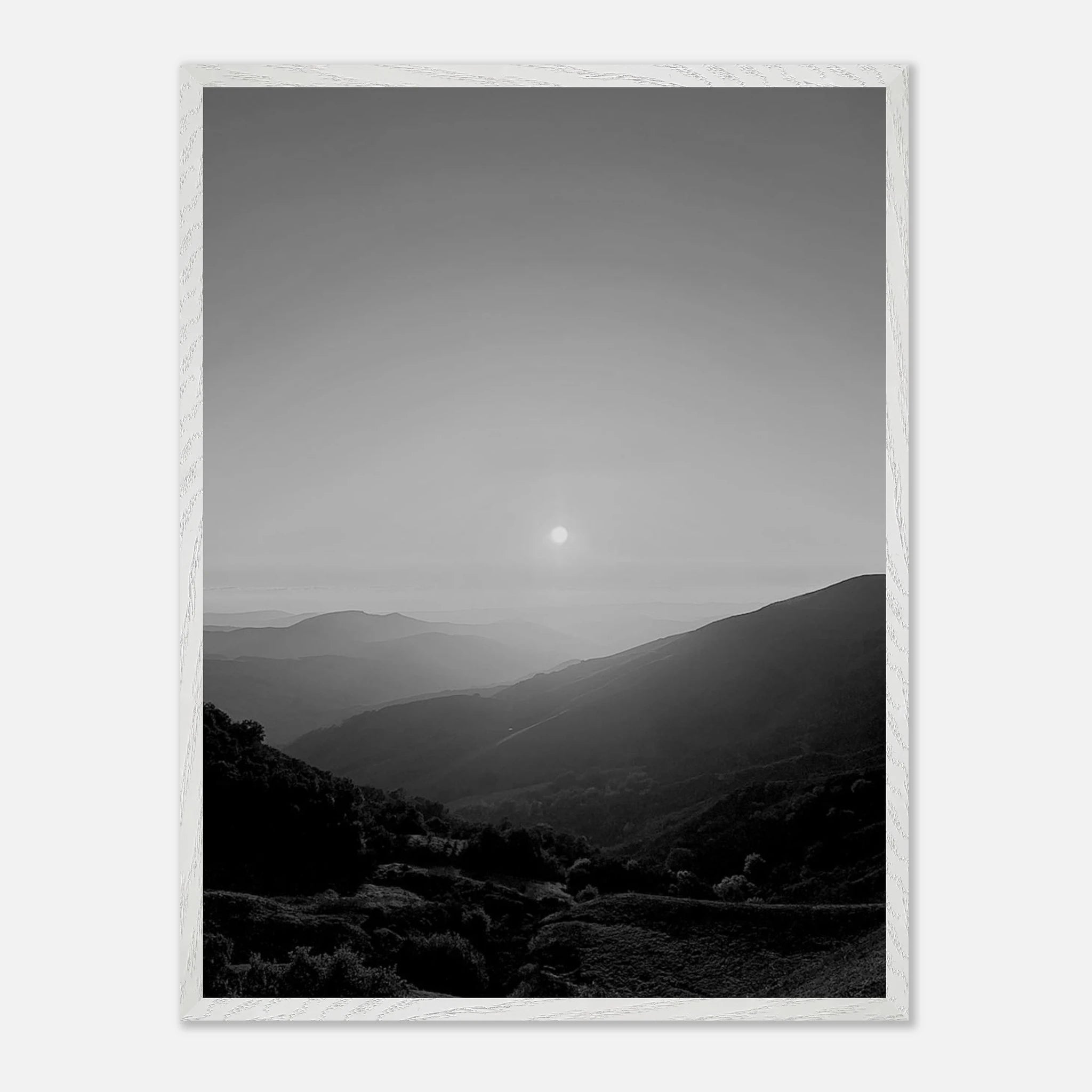 Black and white mounted framed poster of California Central Coast sunset from the My Store travel collection, Studio Edition Spring 26.