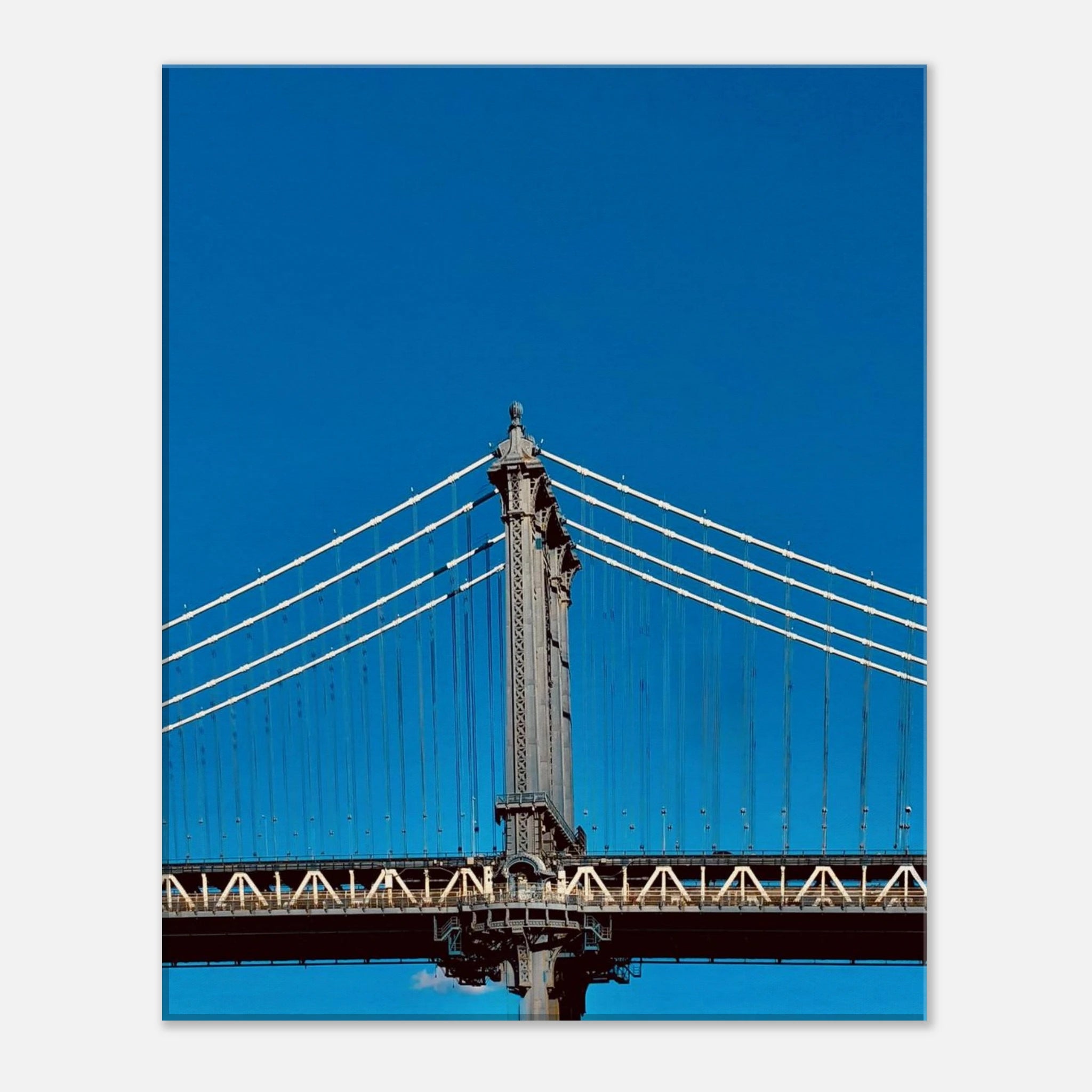 Sunny Winter Day canvas print of Manhattan Bridge in NYC, featuring vibrant cityscape artwork from My Store's travel collection.