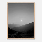 Black and white mounted framed poster of California Central Coast sunset from the Studio Edition travel collection.
