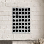 Black and white Monochrome Skull Grid canvas wall art, minimalist statement photography print from the Travel Collection Studio Edition.