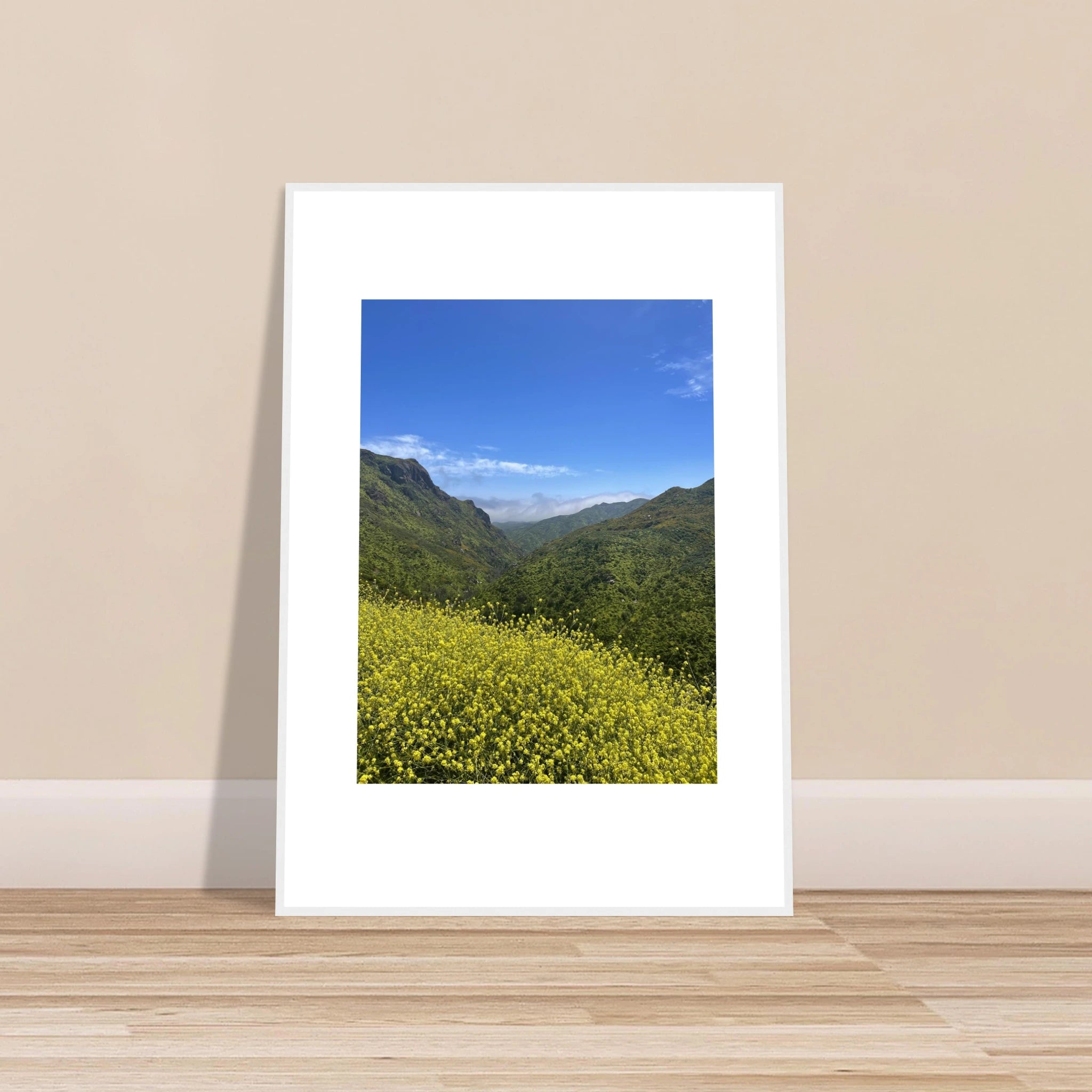 High-quality framed art print of Malibu Canyon in spring bloom wildflowers, California poster art by My Store.