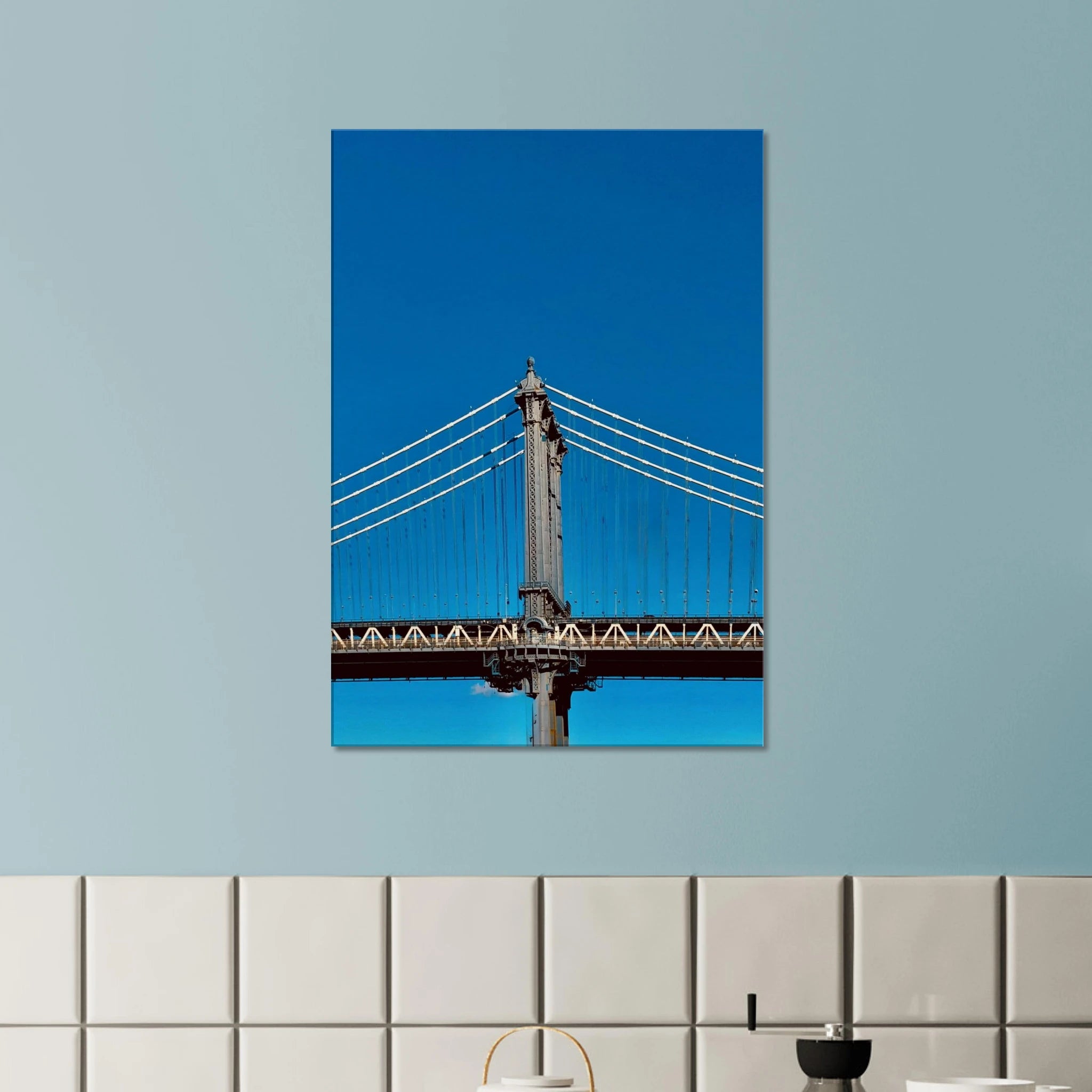 Sunny Winter Day canvas print featuring the Manhattan Bridge in NYC, part of the Travel Collection Studio Edition.
