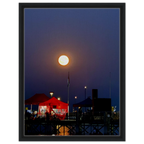 Mystical Fall Full Moon framed canvas wall art by CaliCuration featuring a celestial scene with a vibrant fall full moon.