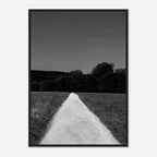 Black and white framed poster of a summer road scene on semi-glossy paper, part of the Travel Collection by My Store.